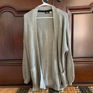 Gray knit cardigan